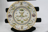 Rare Antique Cantagalli Plate Italian Hand Painted MAJOLICA FAIENCE...10 Inches