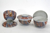 Asian Porcelain/Ceramic Small Bowl with Lid W 5 inches X H 3.5 Inches 3 units
