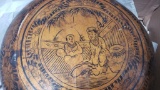 asian Antique Handcrafted Large Wooden Bowl w/ Wooden Lid 14