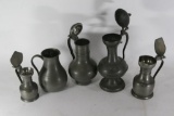 Antique or Vintage Pewter Royal Holland Tea Pot various sizes 4in to 10in. 5 units
