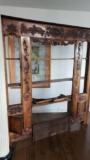 Antique or Vintage Footboard Used as Custom Display with Shelves 77in Tall 66in Wide 10in Deep