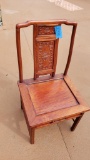 Antique  or Vintage Asian Chinese Chair 39in High handcarved Wood