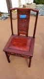Antique  or Vintage Asian Hand Carved Chinese Chair 39in High