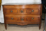 Antique  or Vintage dresser two drawers 50in Wide 35in Tall 19in Deep hidden table top...
