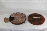 Antique Asian Platter with small tray & lid 12