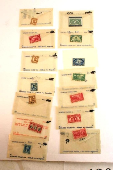 Various Antique Collectible Stamps In Protective Cases or Envelopes Various Values 14 Units