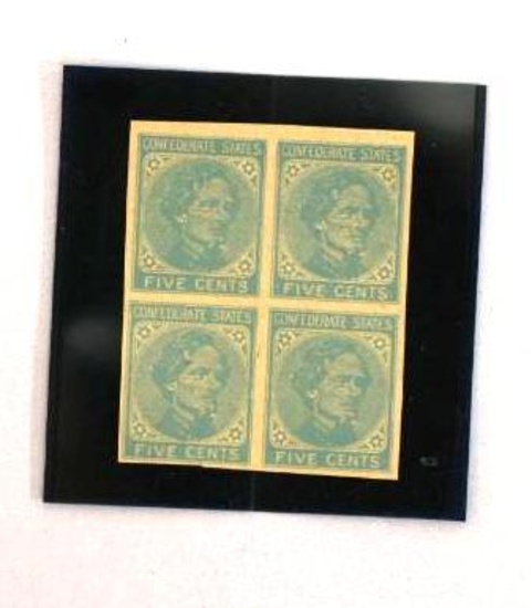 Confederate States Facsimile Antique Stamp 5 Cents