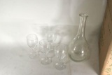 Wine Decanter Etched Glasses Set 5 units