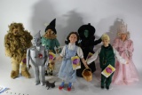 Wizard of Oz Collectible dolls set with stands and accessories approx 12inches. 7 units