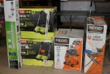 Various Tools & Equipment Ridgid & Ryobi, Tile Saw w/ stand, Cordless Debris Sweeper, Etc. 5 units