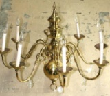 Traditional Chandelier Brass & Chrystal lights