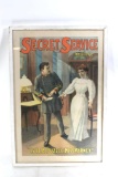 Strobridge Secret Service Advertisement Poster,Rare, Copyright 1896, Framed 31x22 #7343