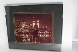 Harold Wroth New York Skyline Winter Evening Framed Art 18in 21in Wide