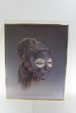 Framed Poster African Head Art 29in tall 22in wide