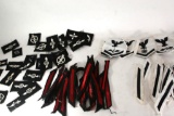 a bag of Various Military Insignia Patches ranks emblems, black, red,white