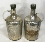 Mercury-glass wine jugs 13 x 6in 2 units