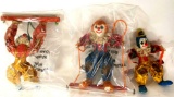 vintage pape mache clowns from Mexico signed Trapezze Dolls Clowns Props Various Sizes 3 units