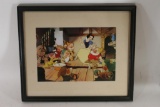 Framed Lithograp of Disneys Snow White & Dwarfs commerative Exclusive 18x15