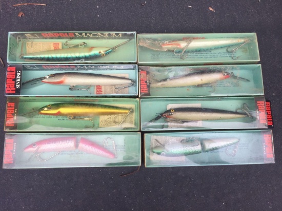 Rapala Lures in Original Boxes - each lure roughly 10in long 8 Units