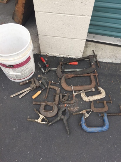 Bucket of Various Clamps