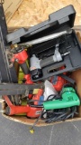 box of nail guns power tools hilti hitachi chargers