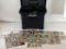 Various Sheets of Sports Cards, Box of Cards app. 500 box is 7in Tall 11in Wide