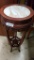 3ft Tall Marble Display Stand Mahogany-Asian Wooden Base