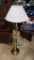 Brass Tulip Asian Style Glass Table Lamp 4.5' Tall