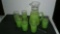 Blendo West Virginia Glass Co. Frosted Green Barware Set