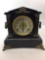E. Ingraham Co. Victorian Mantle Clock - Ebonized cabinet w/ Guilded Trim