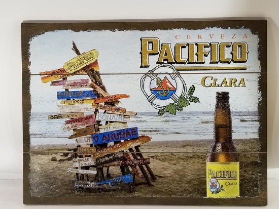 Wooden Pacifico Beers Bar Picture 17in tall 24in Wide