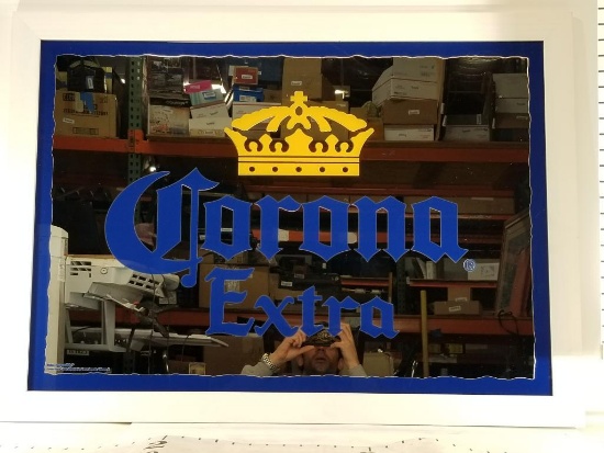 Corona Extra Framed Glass Bar Mirror 27in Tall 51in Wide