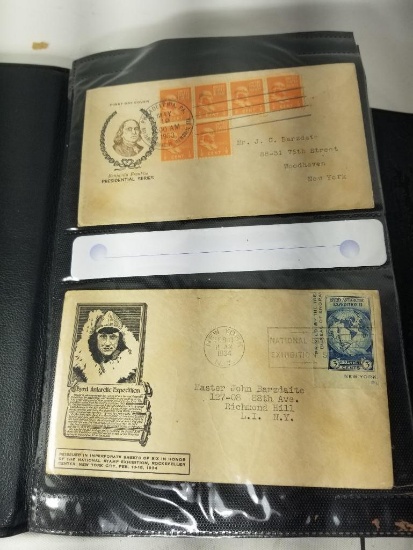 Book with Sheets of United States Of America First Day Of Issue Stamps and Letters