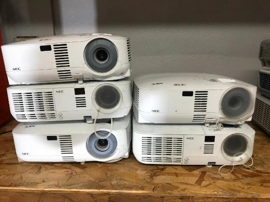 NEC projectors 5 units- all power on