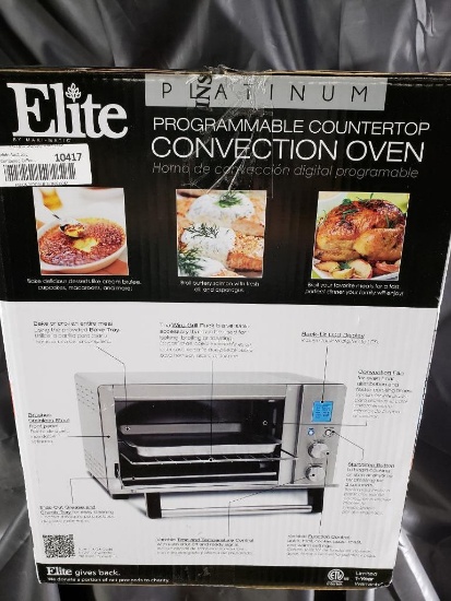 Elite Platinum ETO-1231 Maxi-Matic 6-Slice Programmable Countertop Convection Oven - Store Return