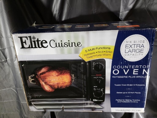 Elite Cuisine - 0.8 cu. Ft. 6-Slice Toaster Oven Broiler - Store Return