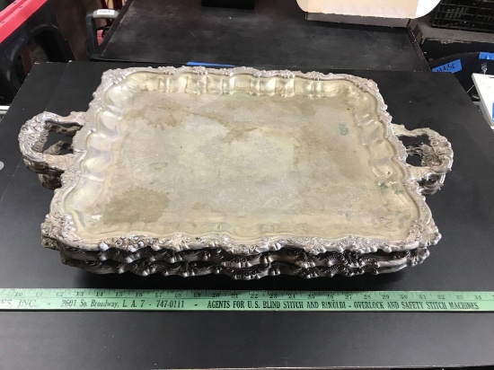 Metal Food Trays - 3 Items