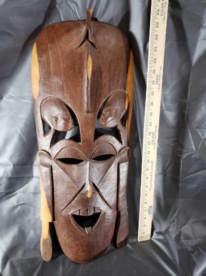 24in Tall, 10in Wide - African Styled Carved Wood Mask