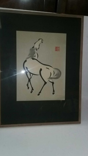 Asian style Horse Print signed