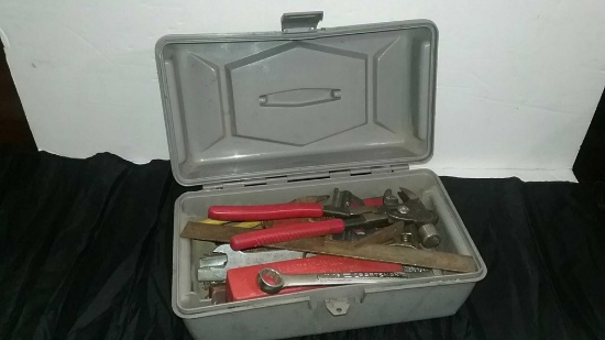 Old Sears Plastic box of Many Miscellaneous Tools