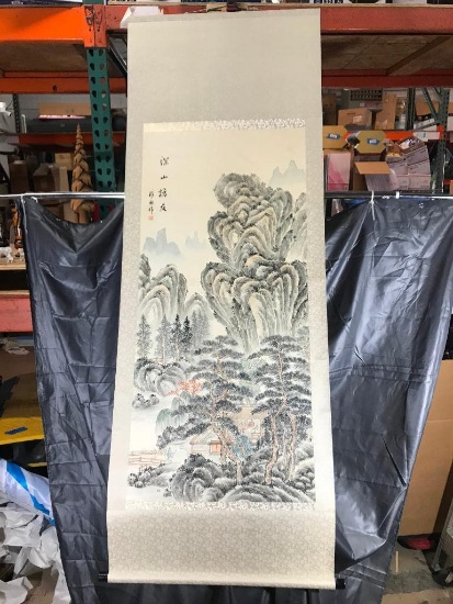 Chinese scroll painting 25"x6'