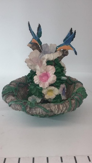Painted Resin Humming Bird Fountain