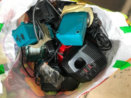 Large Bag of batteries and chargers makita