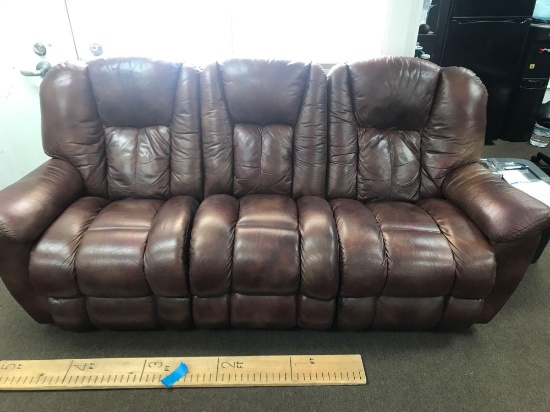 Leather Couch Reclines Super Comfy