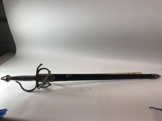 Toledo Sword With Sheath Knights Etching