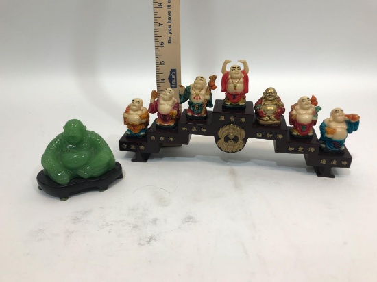 Green Buddha Figures 2 Units