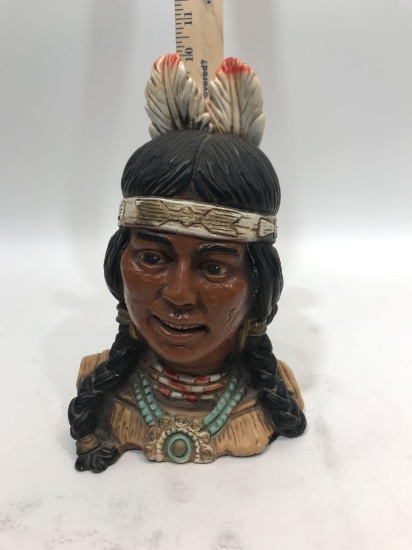 Universal Statuary Corp 1974 Indian Girl Bust Statue