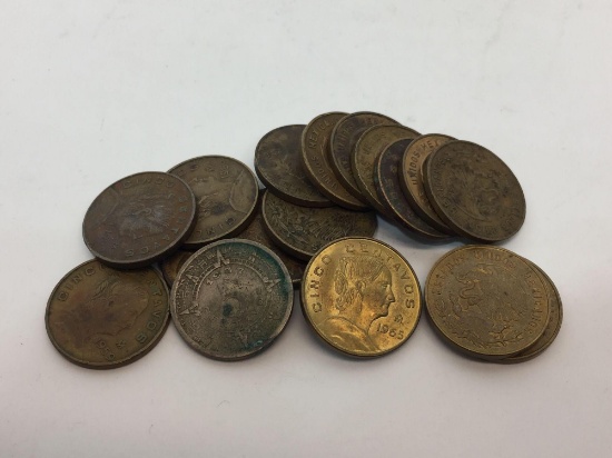 Various 5 Centavos Mexico Coins