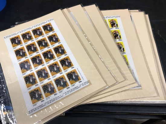 Norman Rockwell Uncut Stamp Sheets Saturday Evening Post