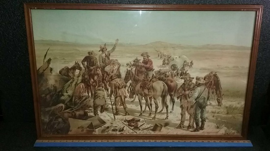Western Print/Lithograph "On the Planes" (1897) by H.W. Hanson